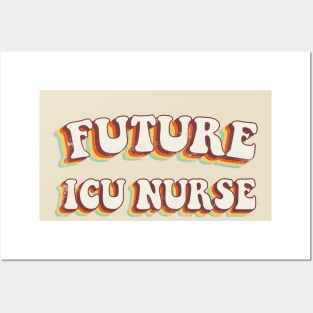 Future ICU Nurse - Groovy Retro 70s Style Posters and Art